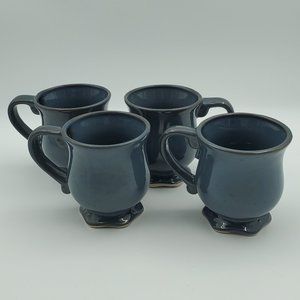 Bombay Footed Blue Gray Coffee Mugs